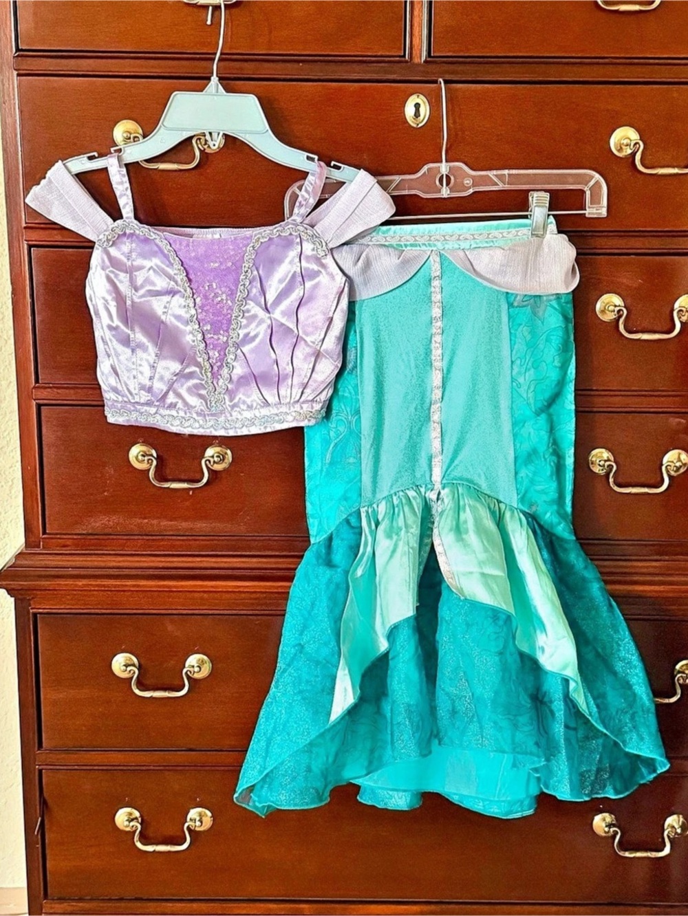 Disney Store Girl's Little Mermaid Princess Ariel 2pc Costume Dress - Size 7/8